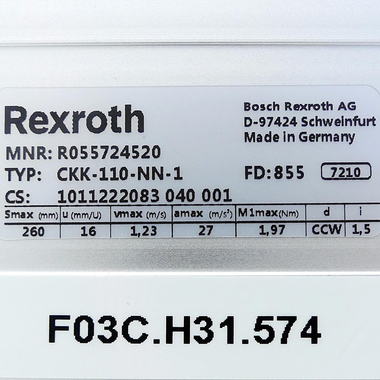 Produktfoto 2 von REXROTH Linearmodul CKK-110-NN-1