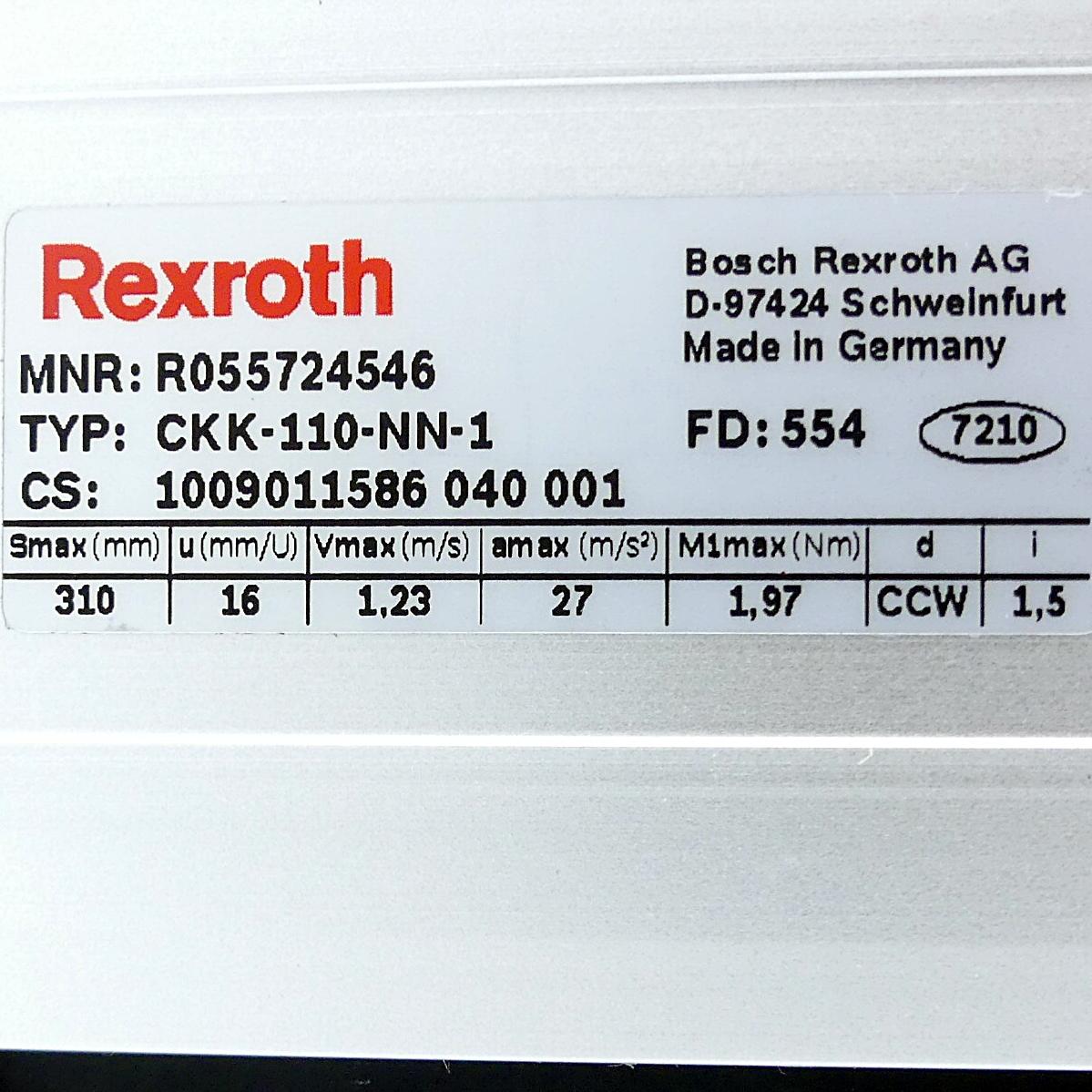 Produktfoto 2 von REXROTH Linearmodul CKK-110-NN-1