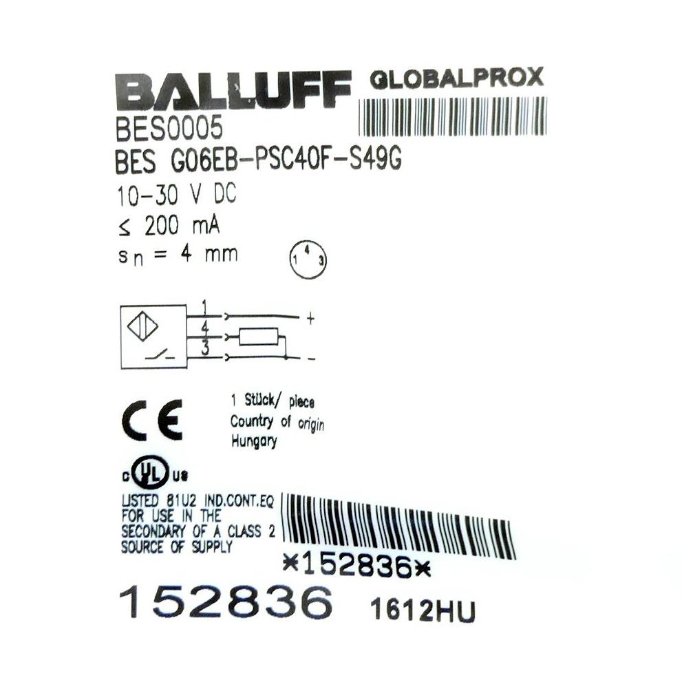 Produktfoto 2 von BALLUFF Induktiver Standardsensor BES0005