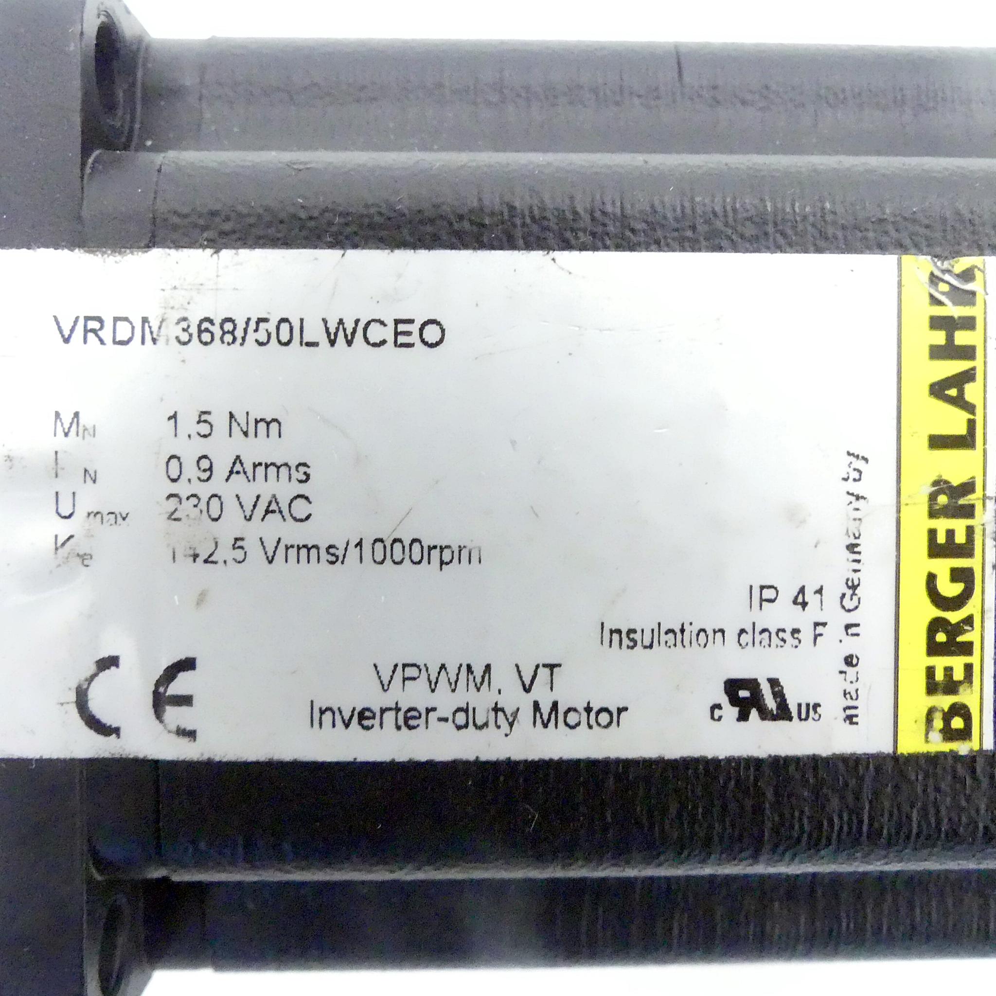 Produktfoto 2 von BERGER LAHR Servomotor VRDM368/50LWCEO