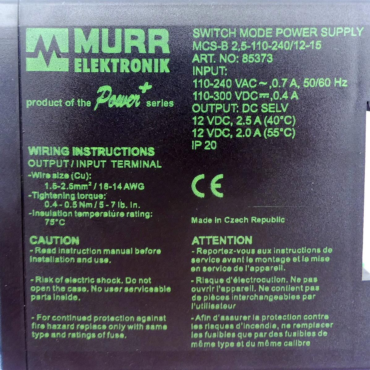 Produktfoto 2 von MURRELEKTRONIK MCS-B Schaltnetzteil