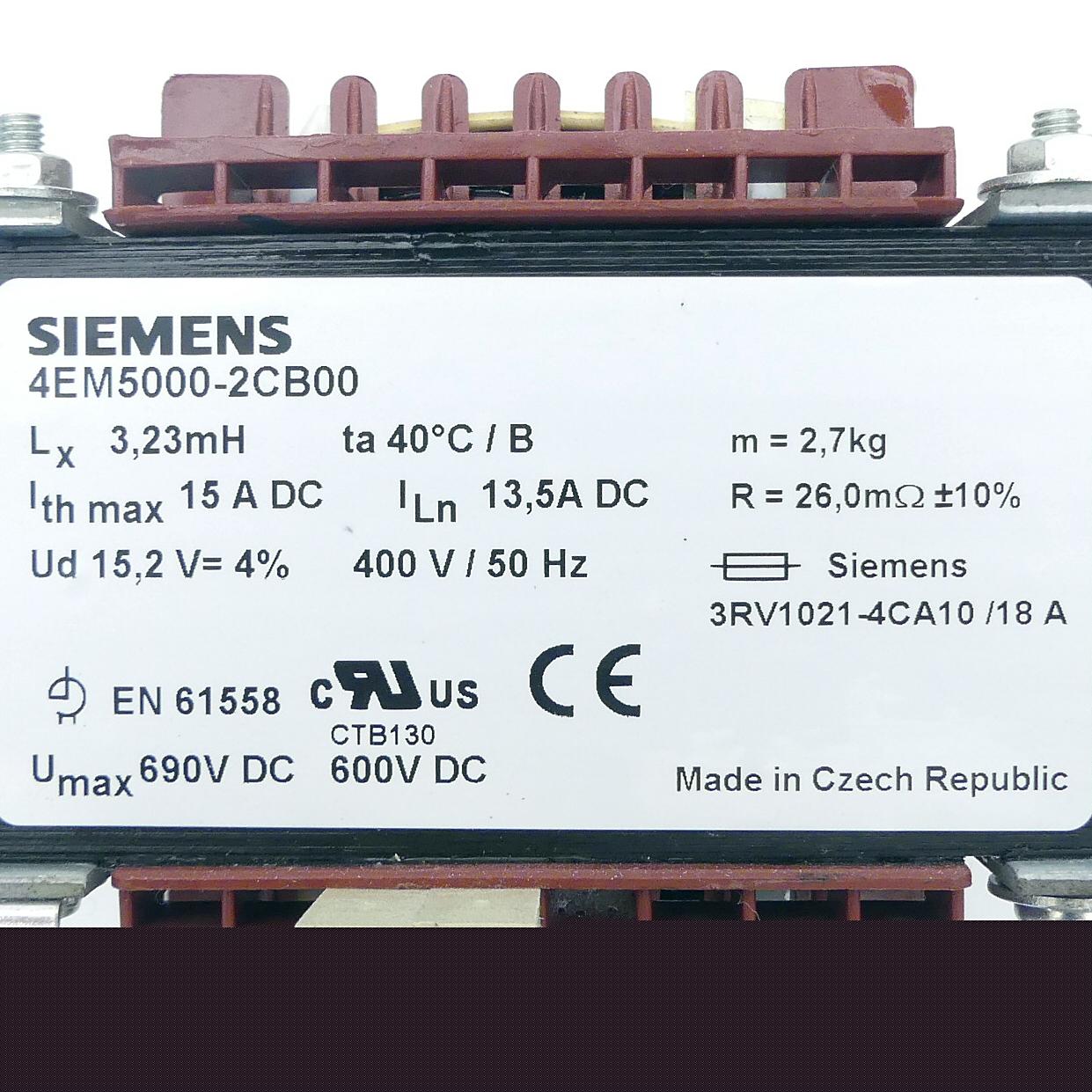 Produktfoto 2 von SIEMENS Kommutierungsdrossel