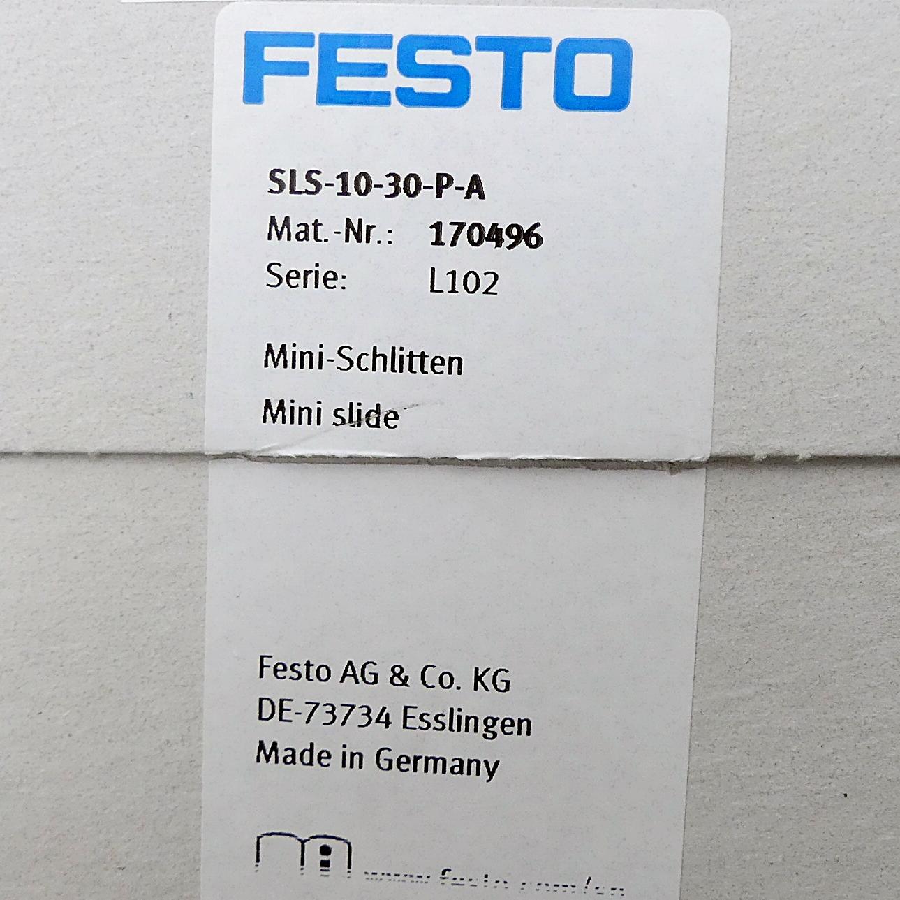 Produktfoto 2 von FESTO Minischlitten SLS-10-30-P-A