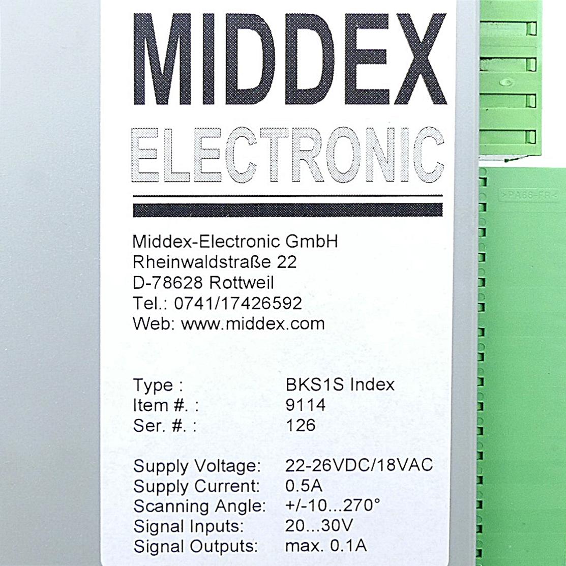 Produktfoto 2 von MIDDEX-ELECTRONIC Kontrolleinheit BKS1S