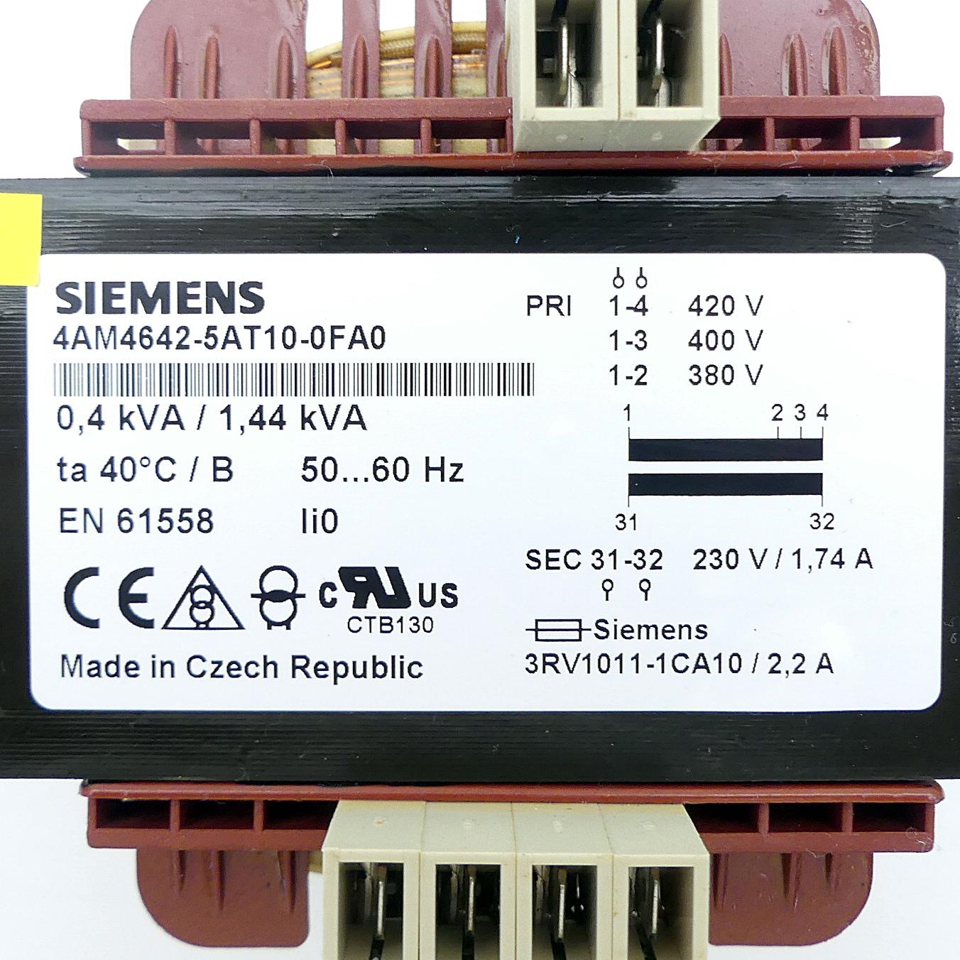 Produktfoto 2 von SIEMENS Transformator