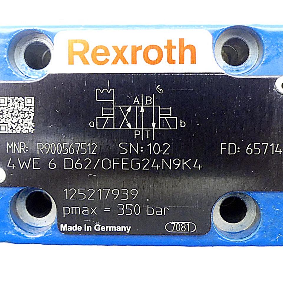 Produktfoto 2 von REXROTH 4/2 Wegeventil 4 WE 6 D62/OFEG24N9K4