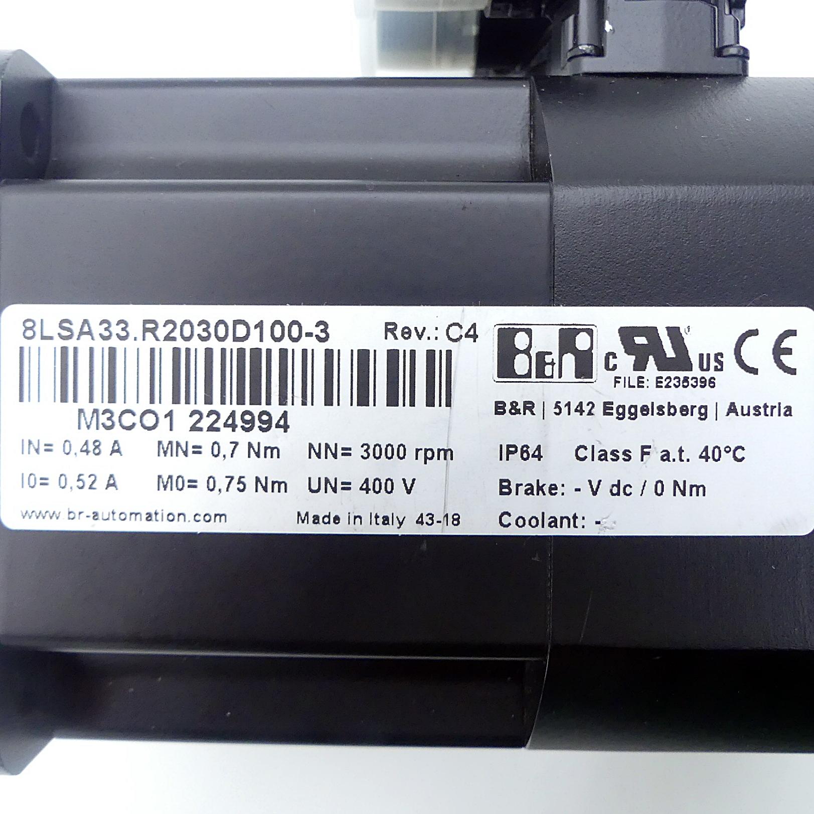 Produktfoto 2 von B&R AUTOMATION Servomotor M3CO1 224994