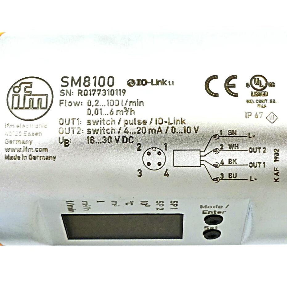 Produktfoto 2 von IFM Magnetisch-induktiver Durchflusssensor SM8100