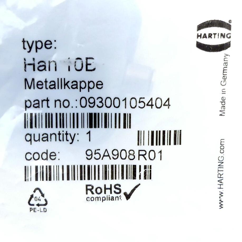 Produktfoto 2 von HARTING Metallklappe Han 10B