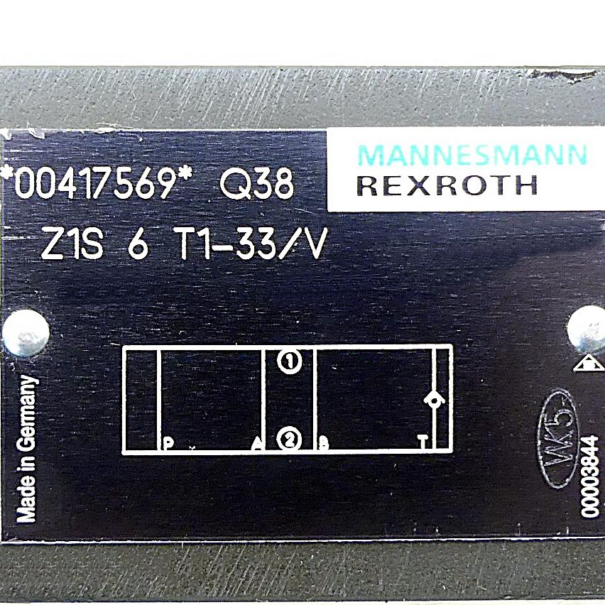 Produktfoto 2 von REXROTH Rückschlagventil Z1S 6 T1-33/V