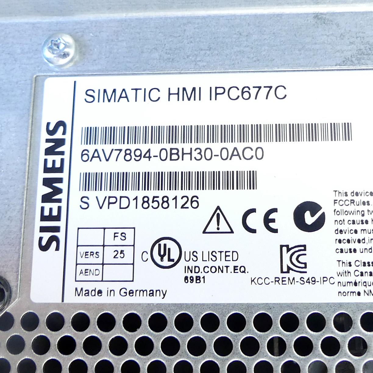 Produktfoto 2 von SIEMENS SIMATIC HML IPC677C