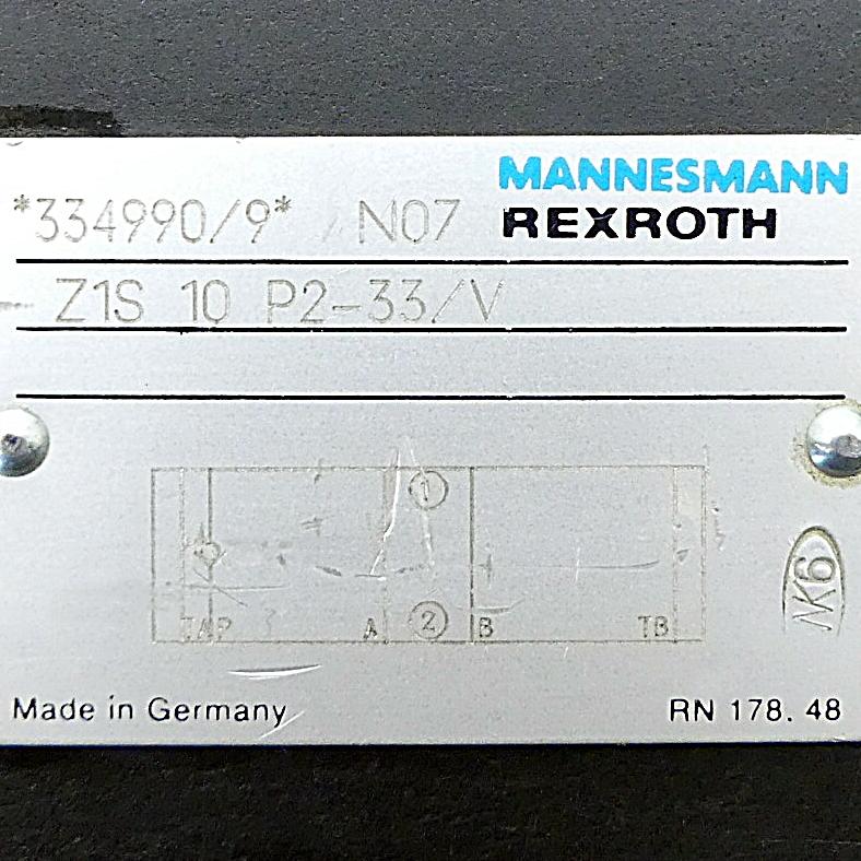 Produktfoto 2 von REXROTH Rückschlageventil Z1S 10 P2-33/V