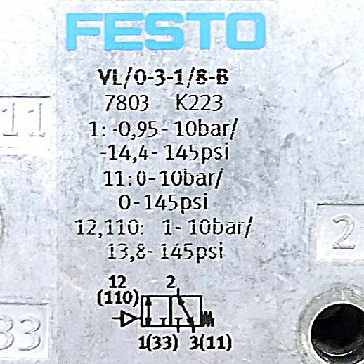 Produktfoto 2 von FESTO Pneumatikventil VL/O-3-1/8-B