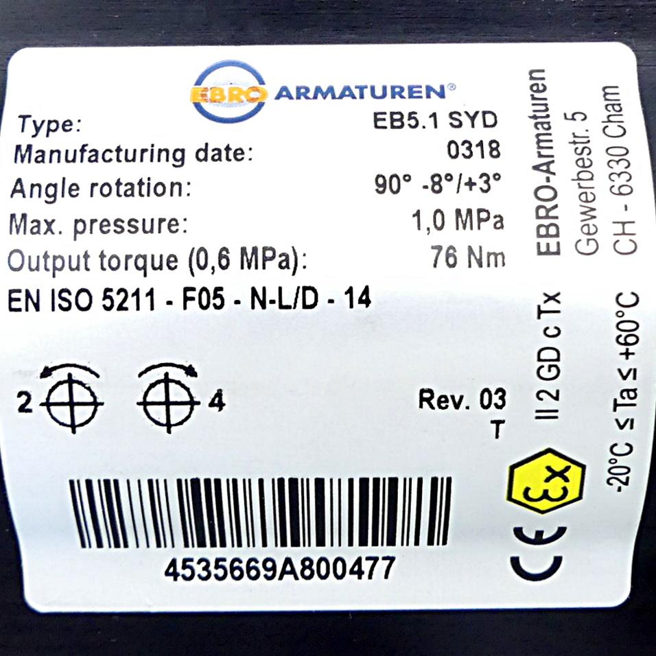 Produktfoto 2 von EBRO ARMATUREN Pneumatischer Schwenkantrieb EB5.1 SYD