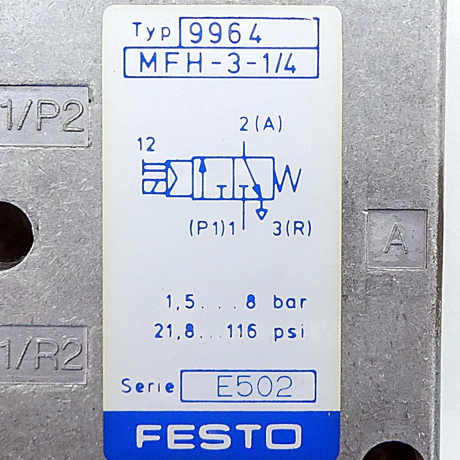 Produktfoto 2 von FESTO 3/2 Magnetventil MFH-3-1/4