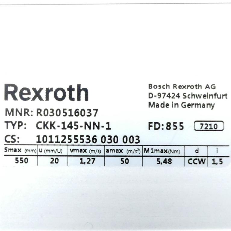 Produktfoto 2 von REXROTH Linearmodul CKK-145-NN-1