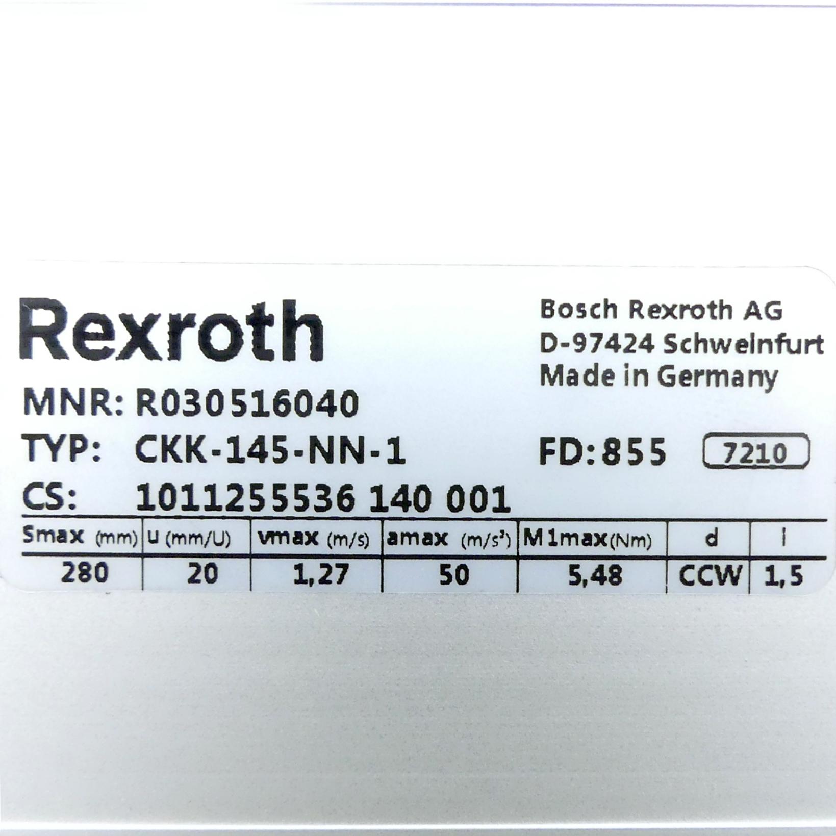 Produktfoto 2 von REXROTH Linearmodul CKK-145-NN-1