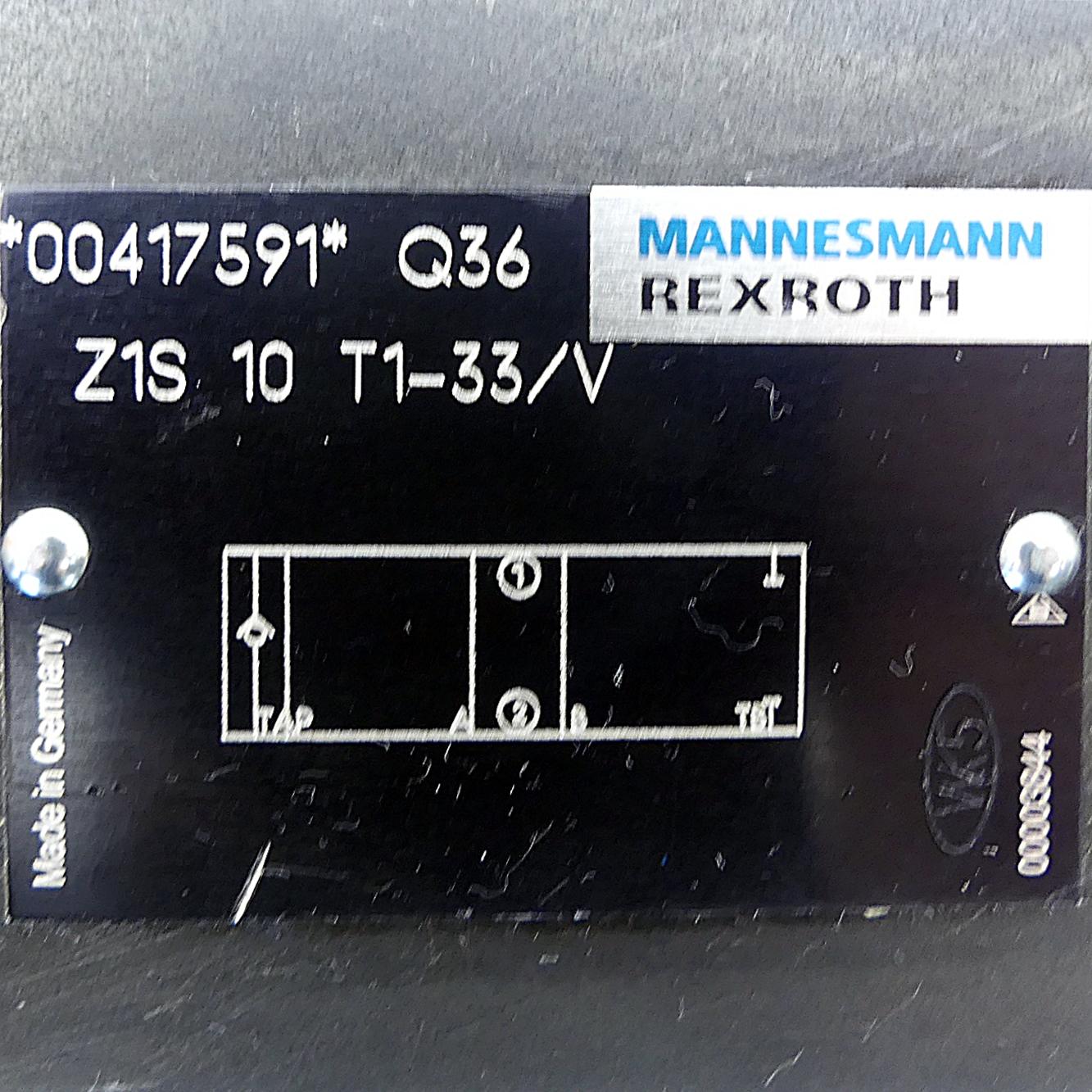 Produktfoto 2 von REXROTH Rückschlagventil Z1S 10 T1-33/V