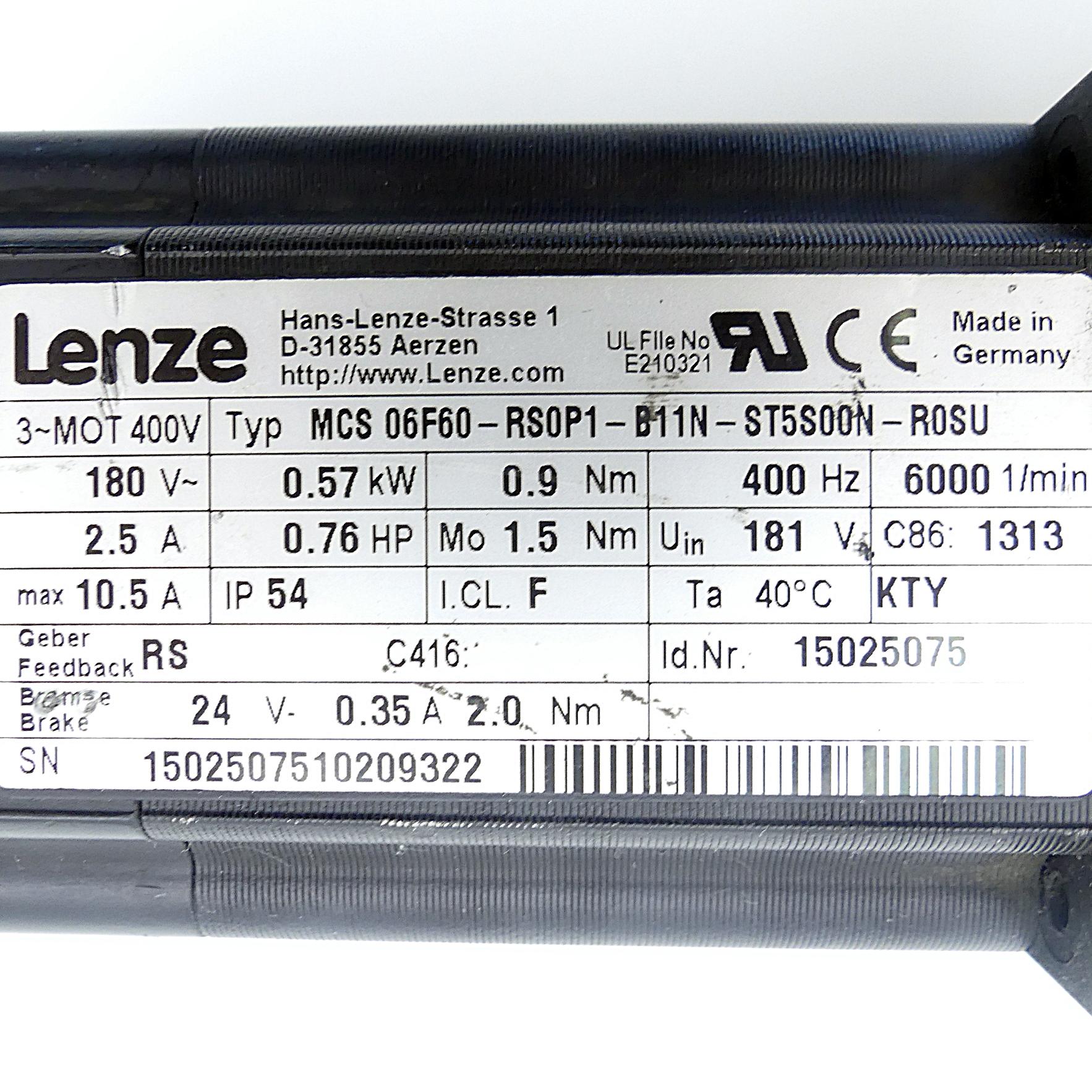 Produktfoto 2 von LENZE Servo-Synchronmotoren