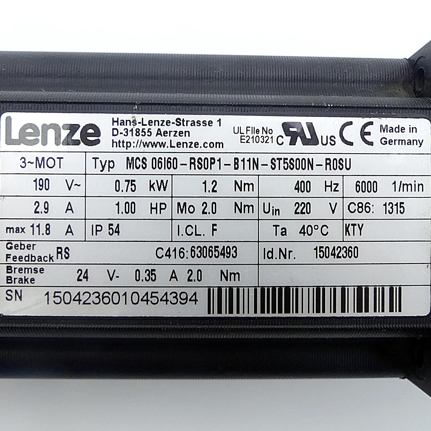 Produktfoto 2 von LENZE Servo-Synchronmotor