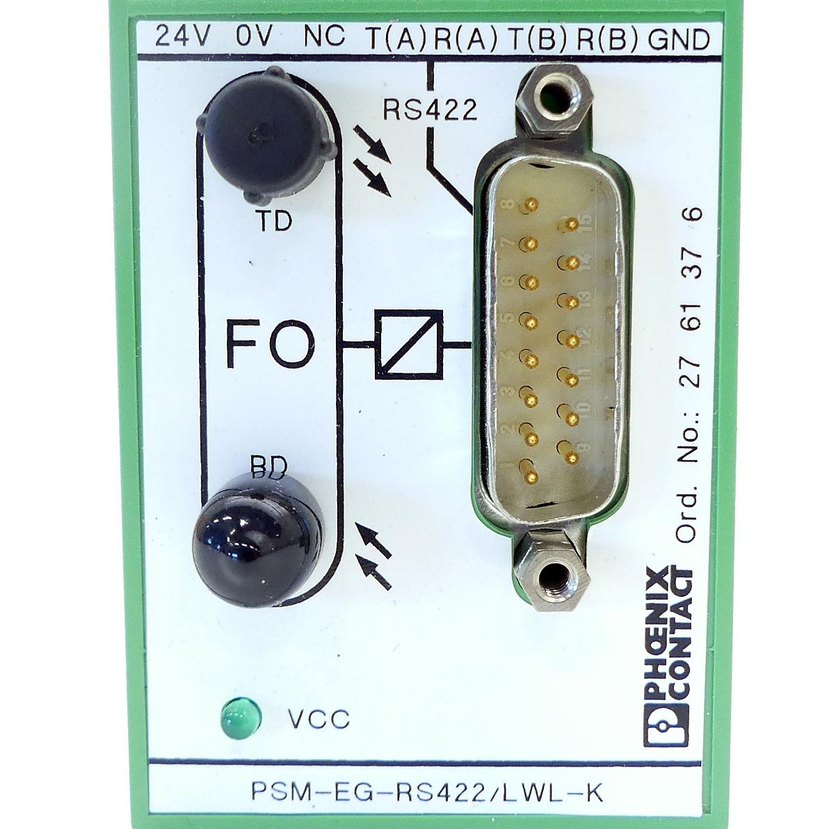 Produktfoto 2 von PHOENIX CONTACT Schnittstellenmodul PSM-EG-RS422/LWL-K