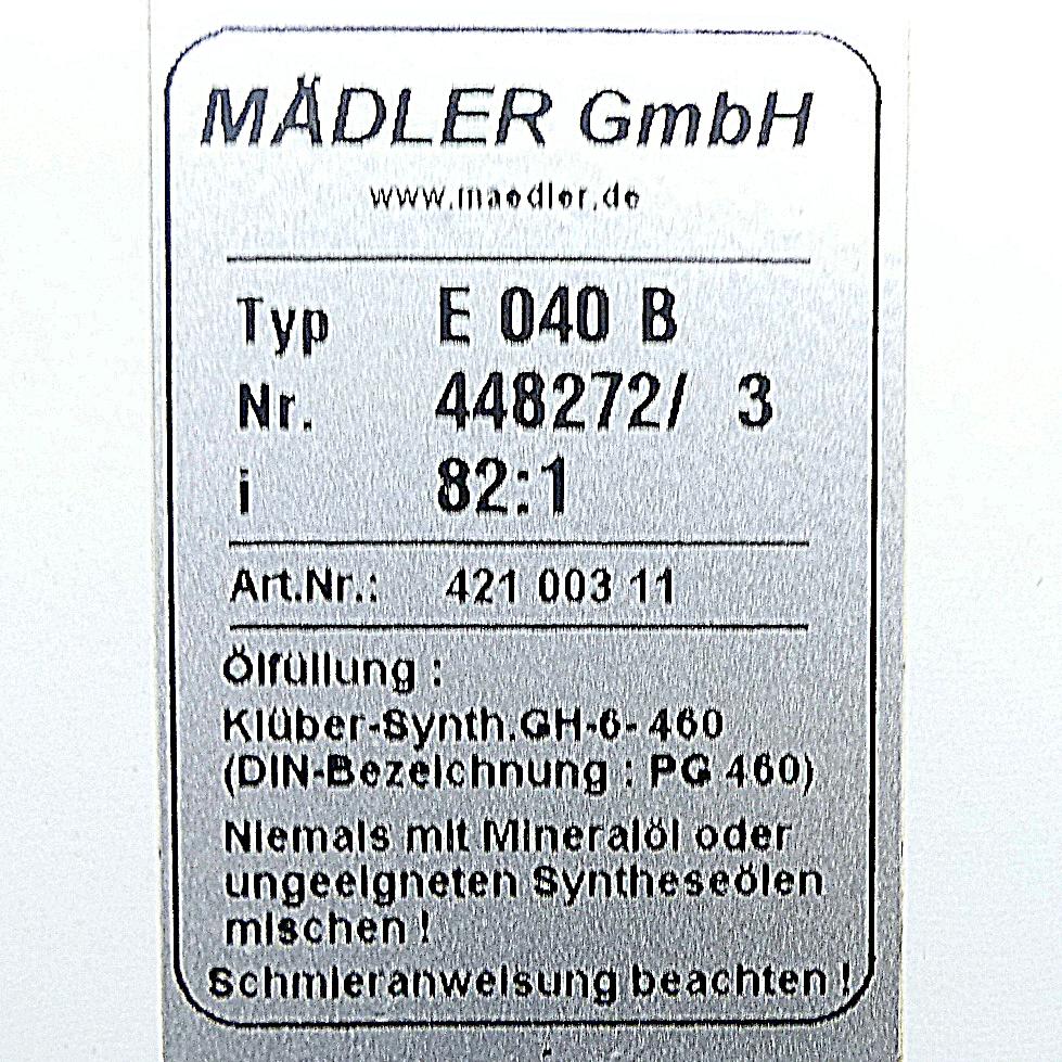 Produktfoto 2 von MäDLER Getriebe E 040 B