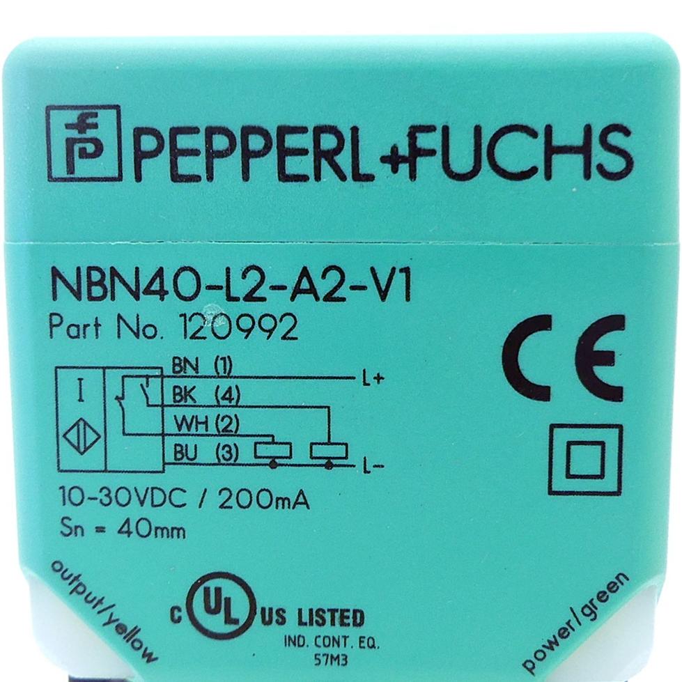 Produktfoto 2 von PEPPERL+FUCHS Induktiver Näherungsschalter NBN40-L2-A2-V1