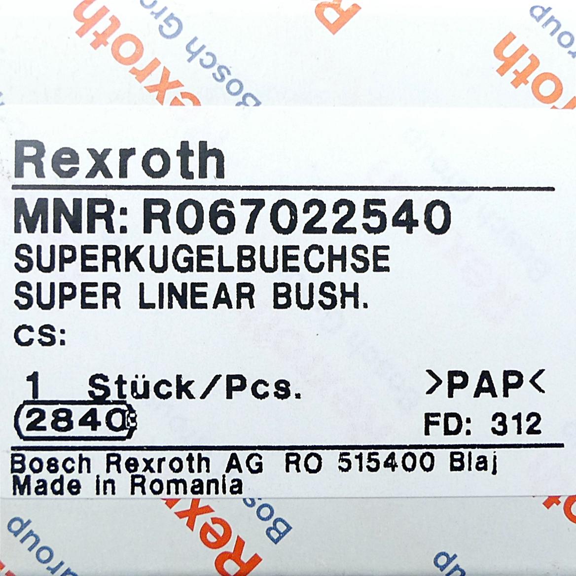 Produktfoto 2 von REXROTH Super-Kugelbüchse KBA-25-DD