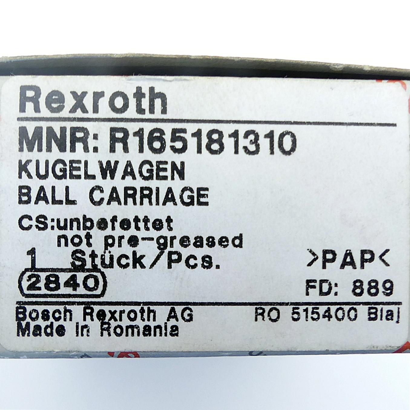 Produktfoto 2 von REXROTH Kugelwagen