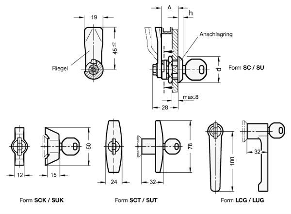 Produktfoto 2 von 480GN115-LCG-24-SW GANTER Handgriff-Verriegelung