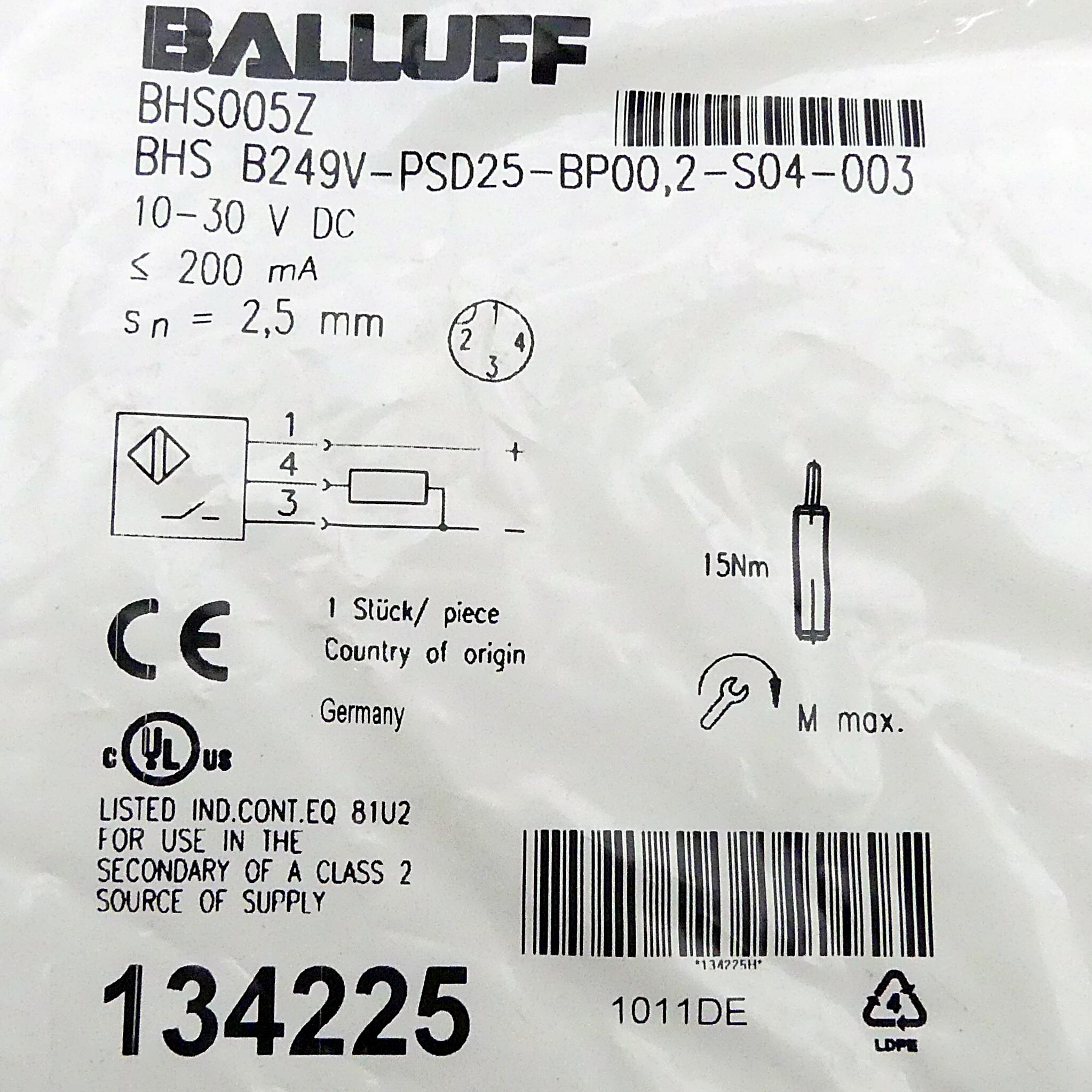 Produktfoto 2 von BALLUFF Induktive Standardsensoren BHS005Z