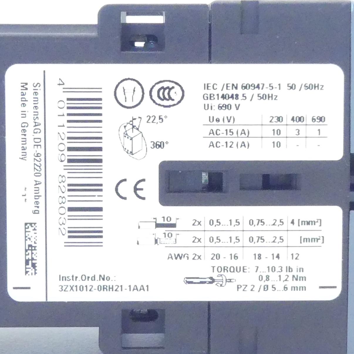 Produktfoto 2 von SIEMENS Hilfsschütz