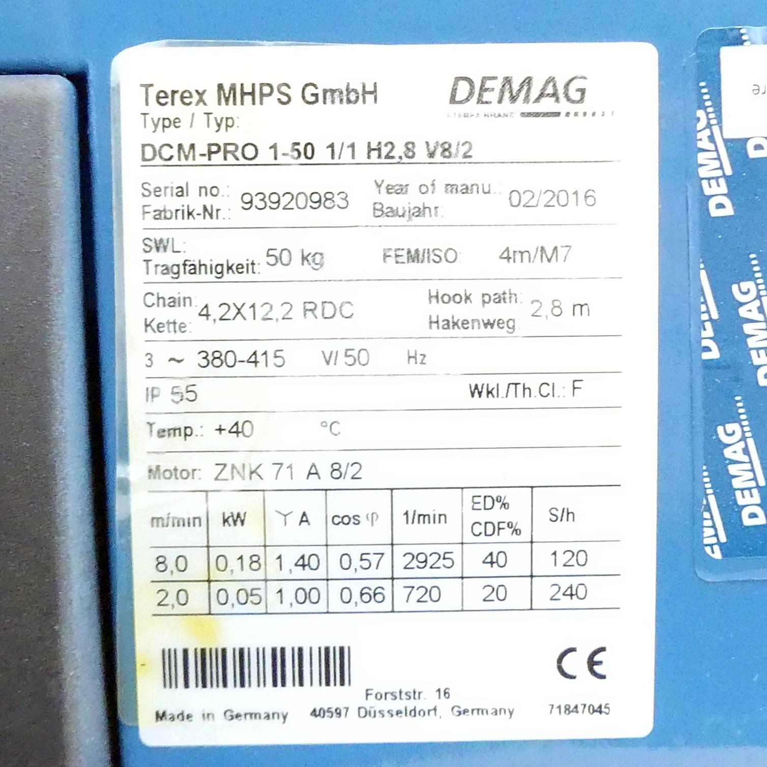 Produktfoto 2 von DEMAG Elektrokettenzug 50kg