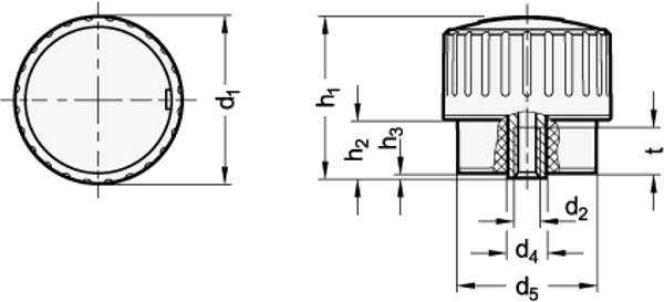 480GN5910-47-M8-1-SW GANTER Drehmoment-Rändelgriff