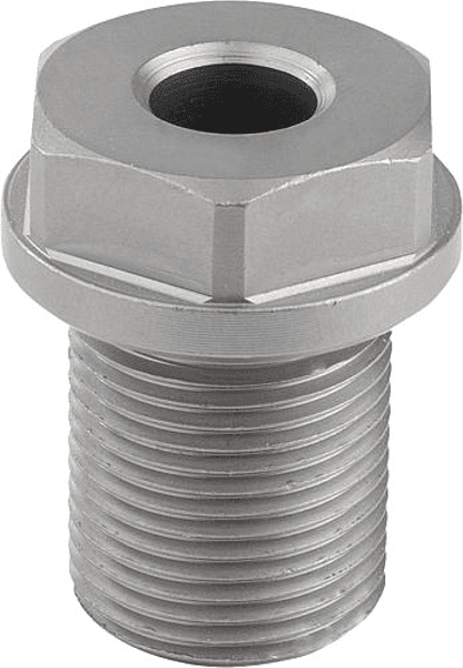 AUFNAHMEBUCHSE FÜR KUGELTRAGBOLZEN D1=8 EDELSTAHL, D2=M16x1,5