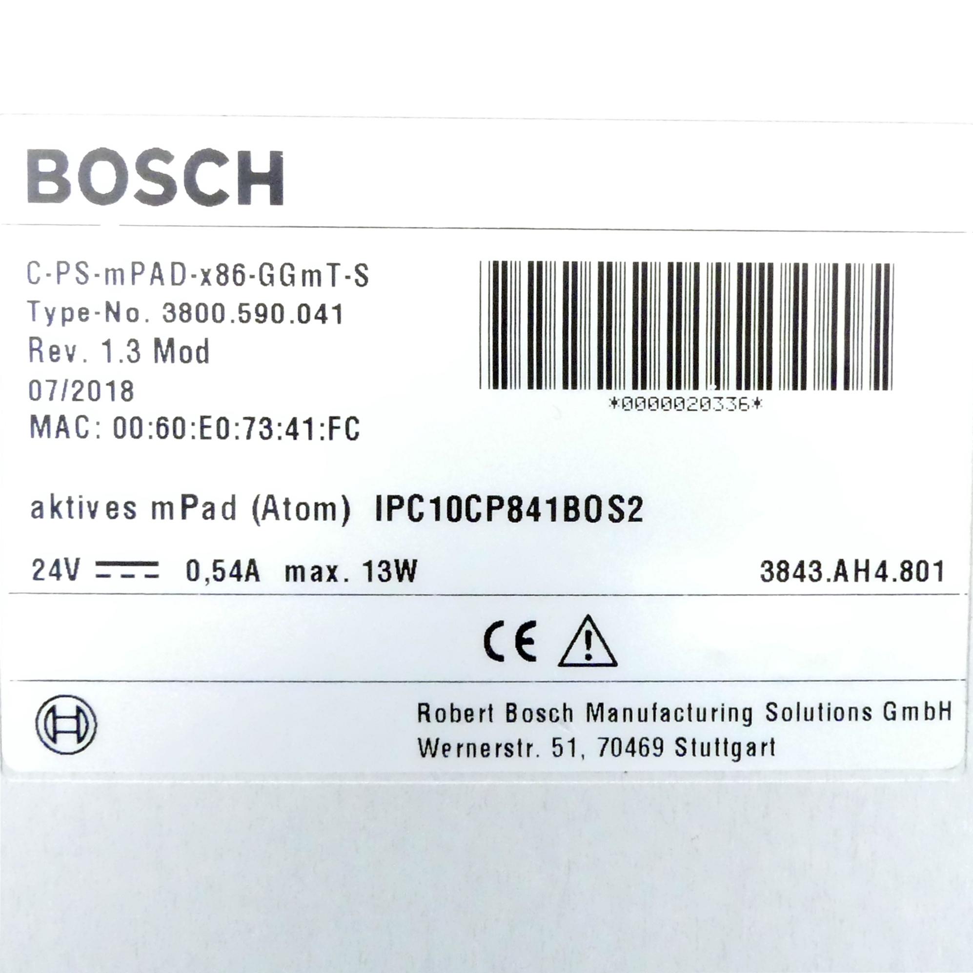 Produktfoto 2 von BOSCH Aktives mPAD (Atom) IPC10CP841BOS2 C-PS-mPAD-x86-GGmT-S