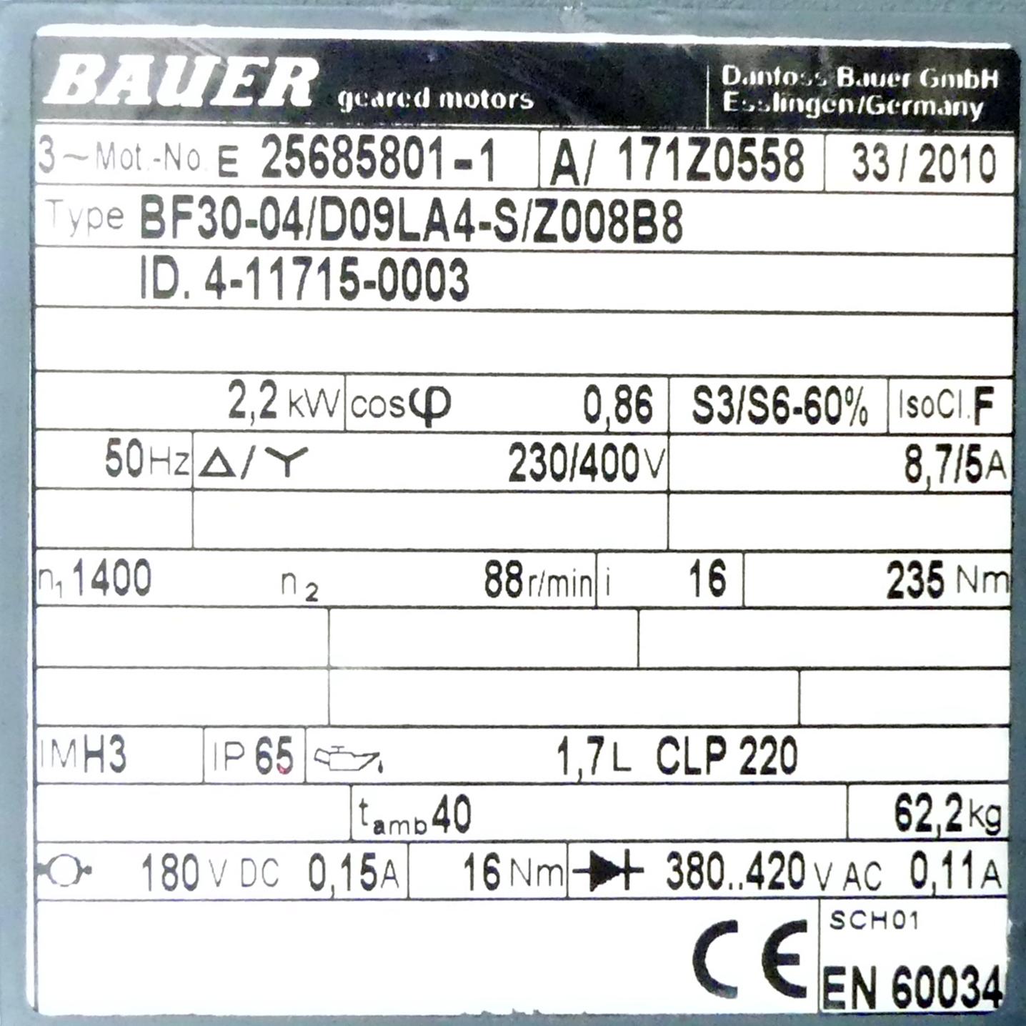 Produktfoto 2 von BAUER Flachgetriebemotor