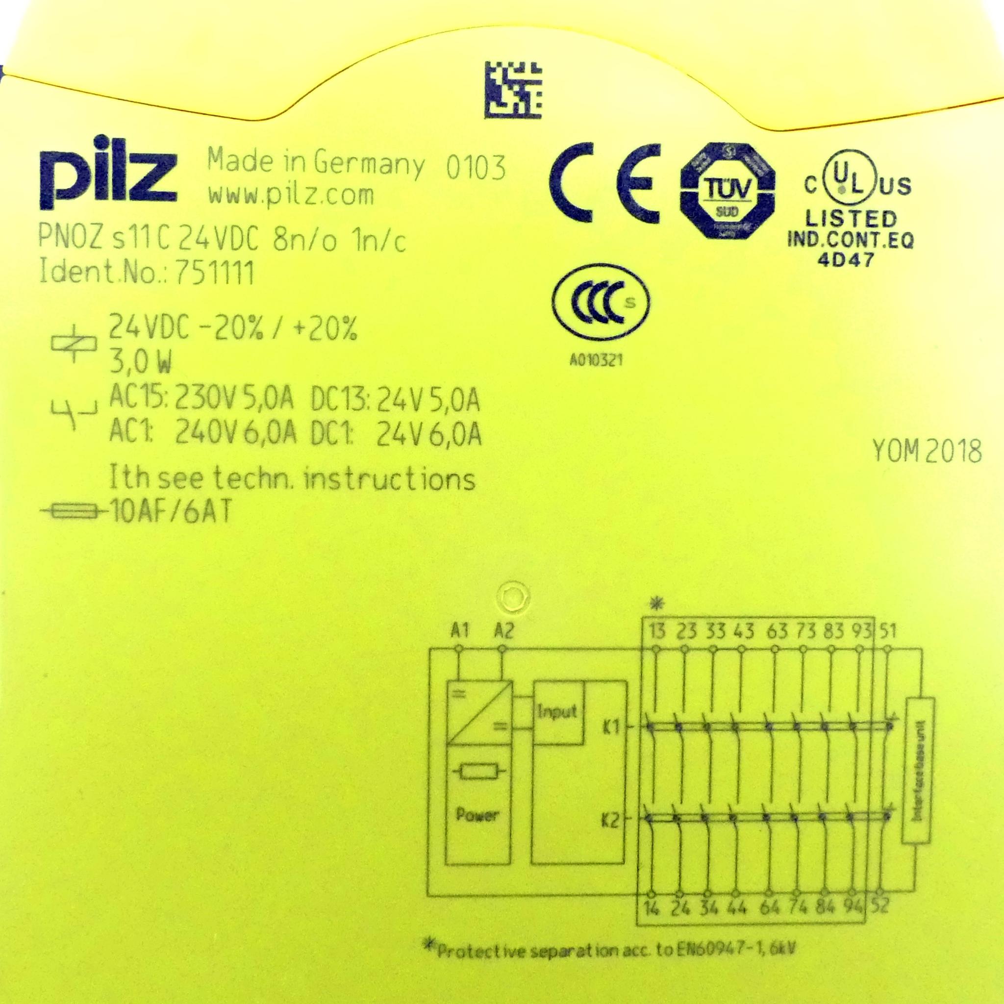 Produktfoto 2 von PILZ Kontakterweiterung Ausgänge PNOZ S11C 24VDC 8N/O 1N/C