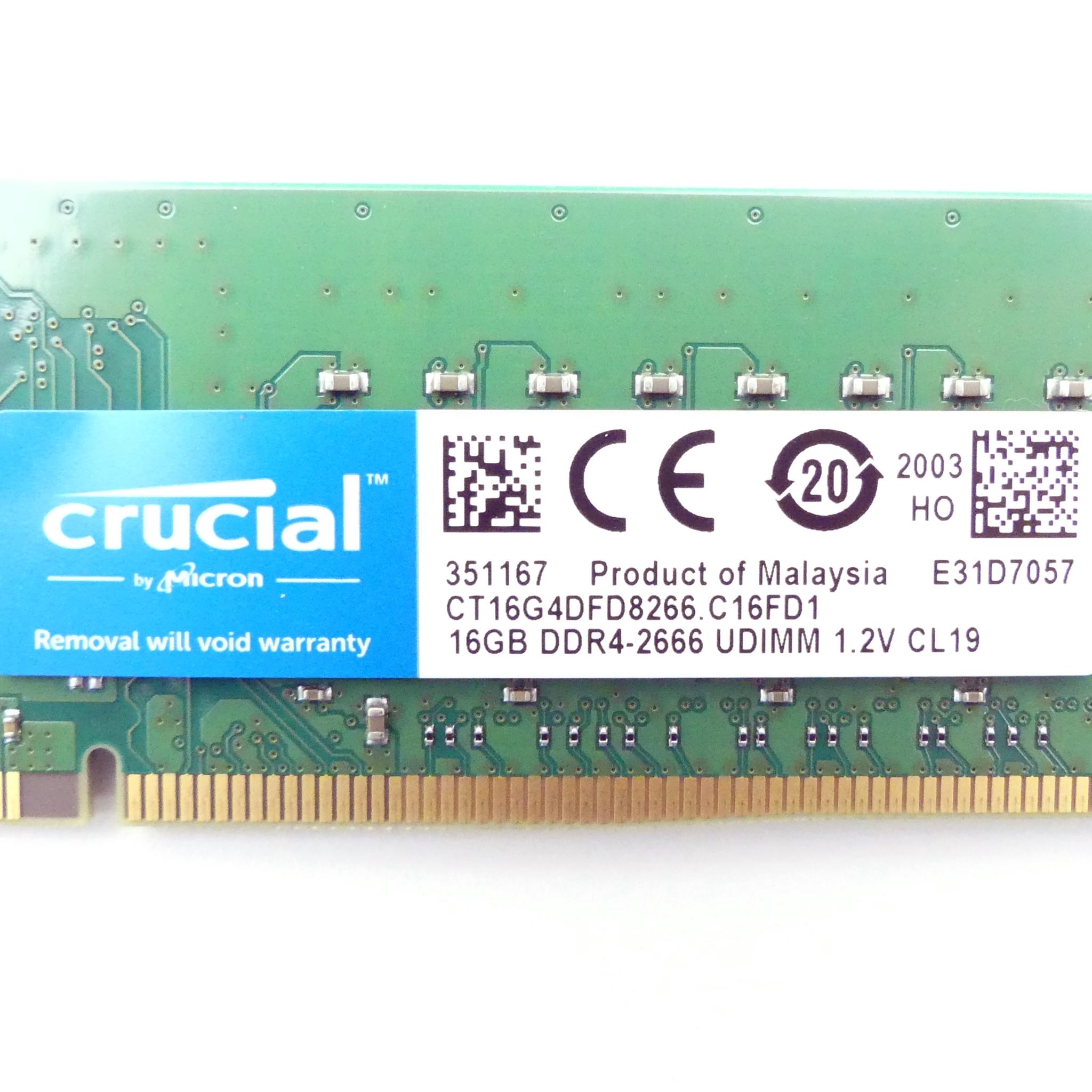 Produktfoto 2 von CRUCIAL 16GB DDR4-2666 CL19 Arbeitsspeicher