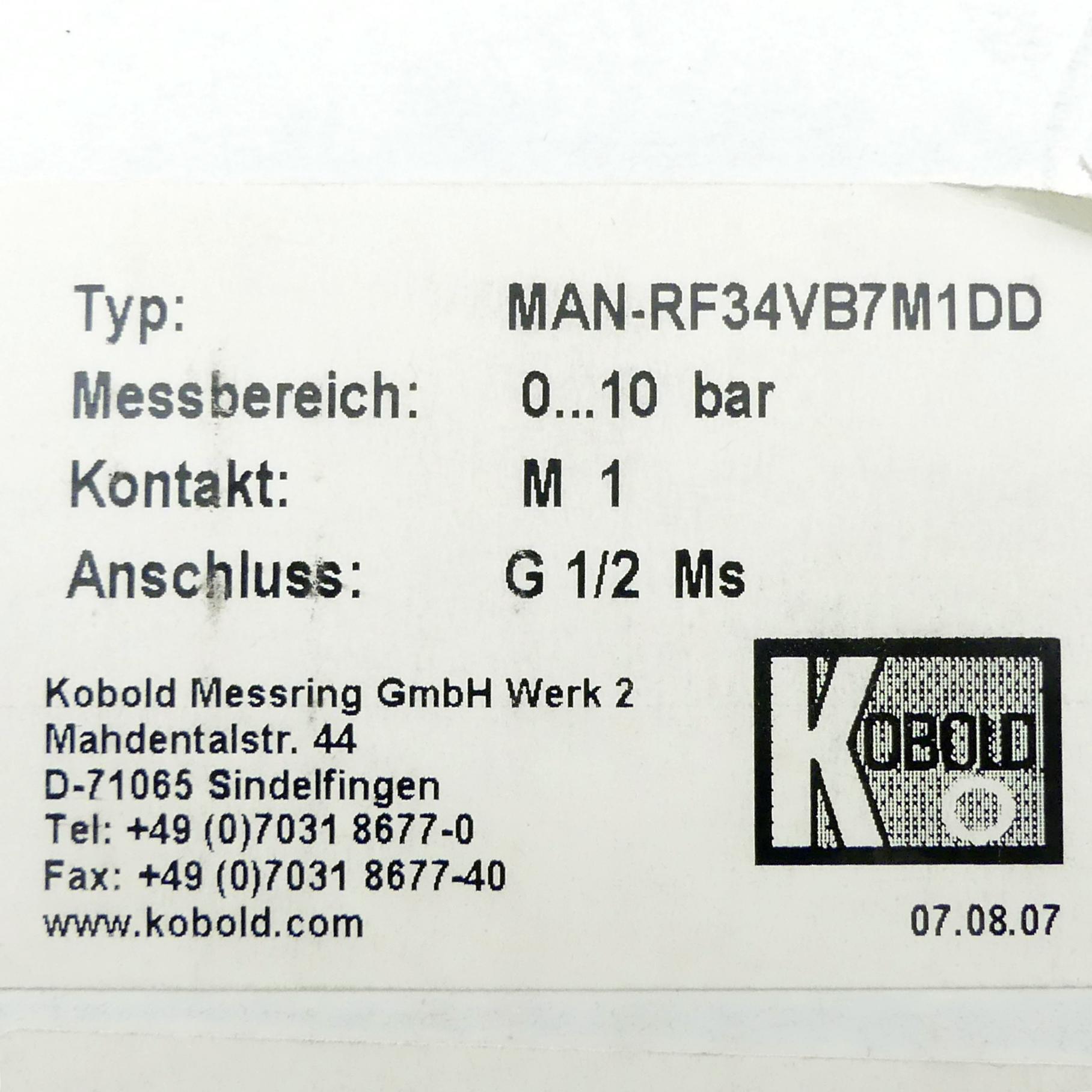 Produktfoto 2 von KOBOLD Kontaktmanometer