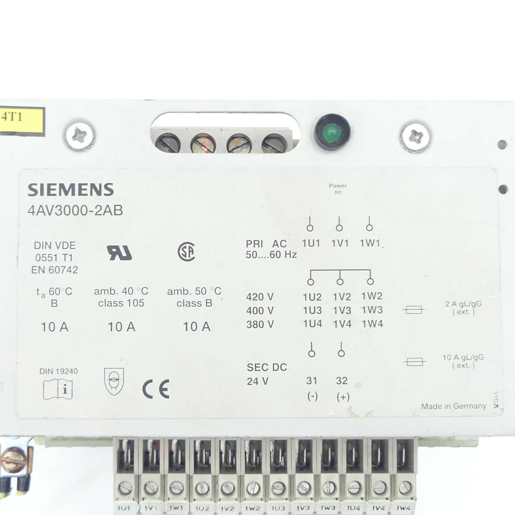 Produktfoto 2 von SIEMENS 3 Phase Transformator