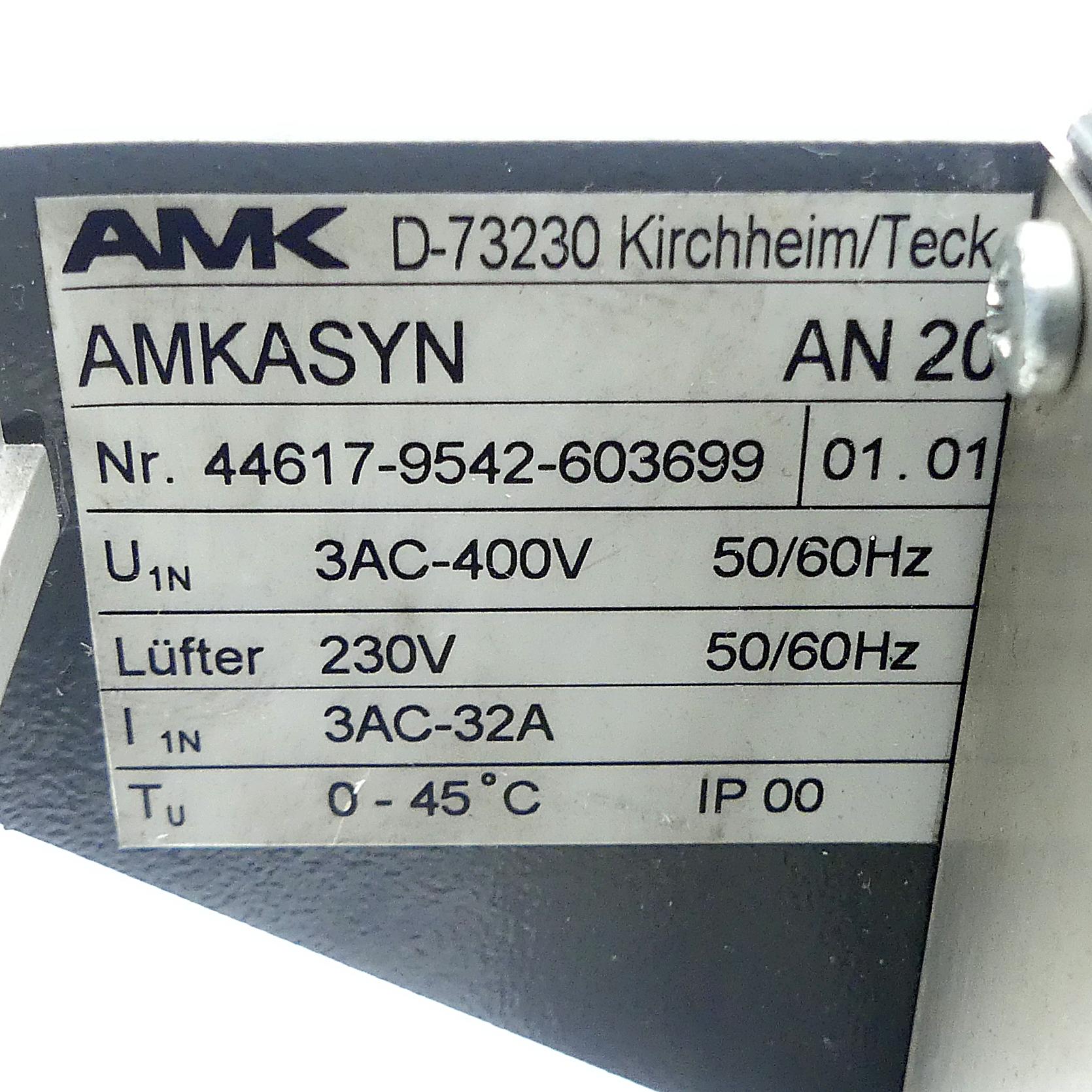 Produktfoto 2 von AMK Servo Drive Netzmodul AN20 Version 01.01