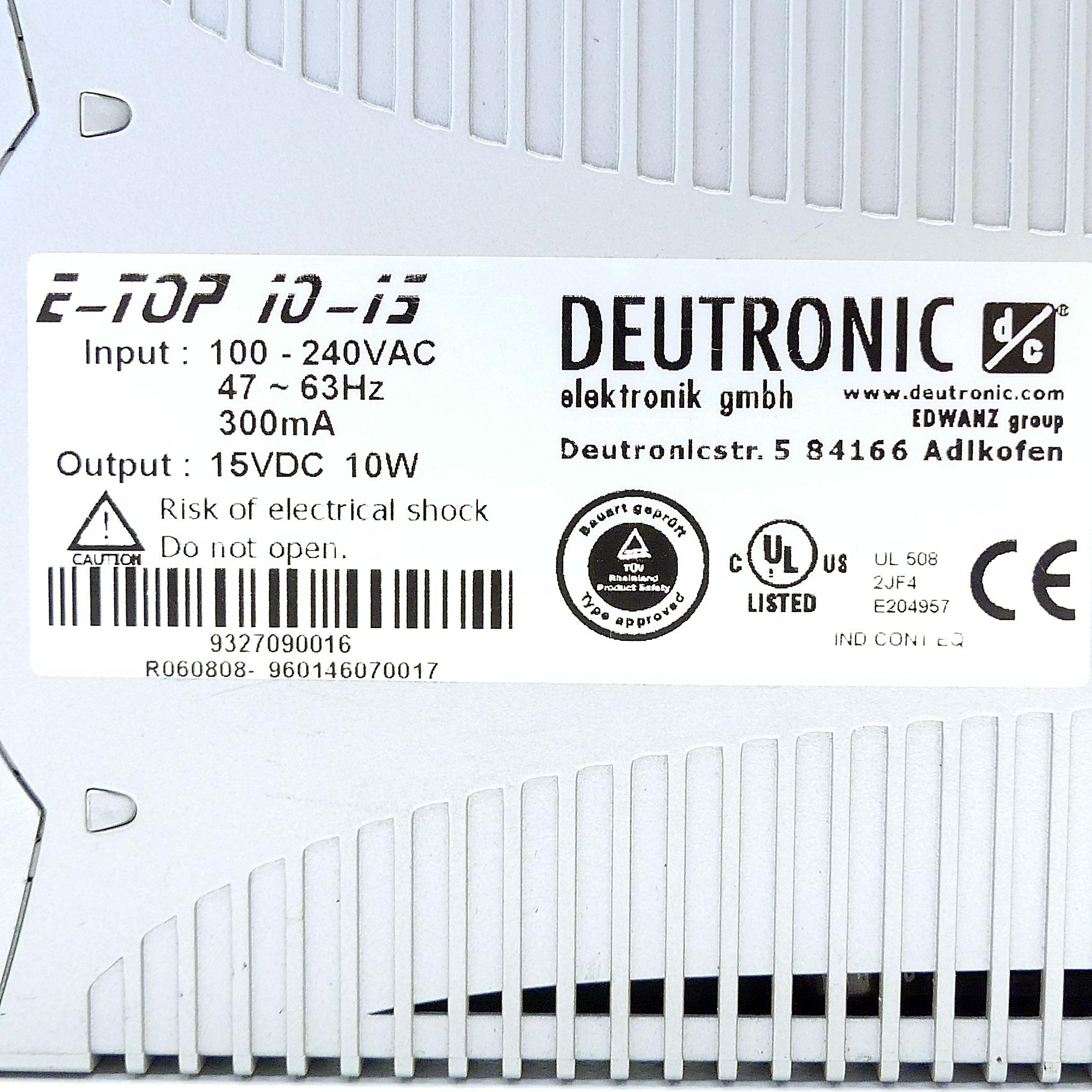 Produktfoto 2 von DEUTRONIC Stromversorgung 100-240VAC 47-63HZ