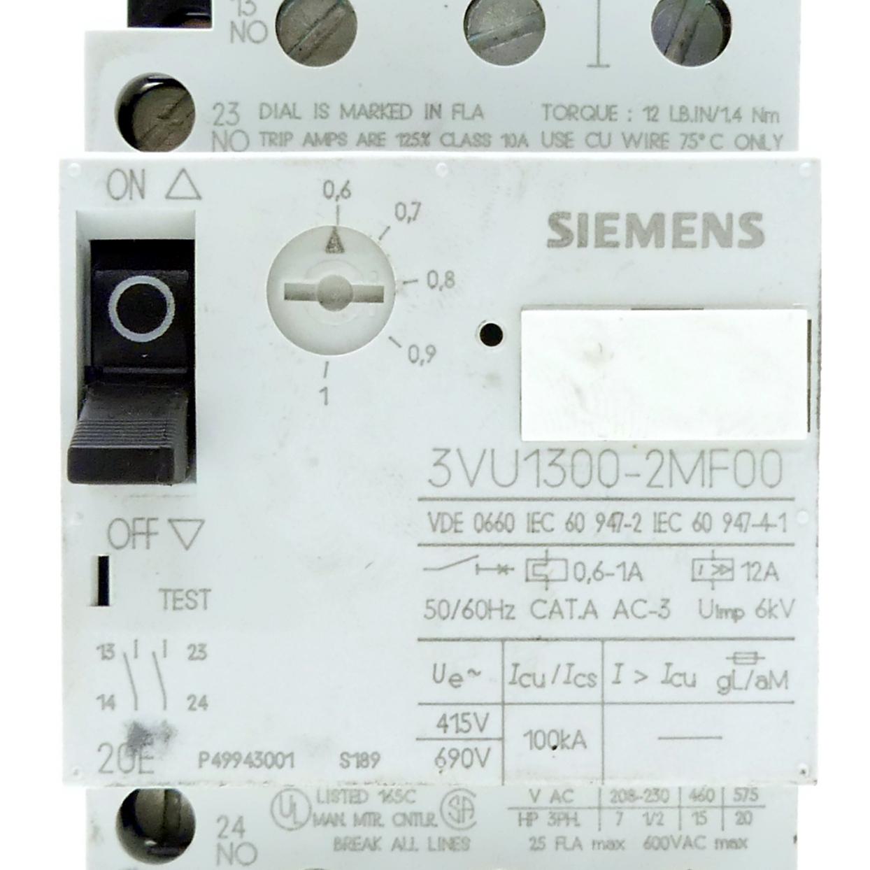 Produktfoto 2 von SIEMENS Motorschutzschalter