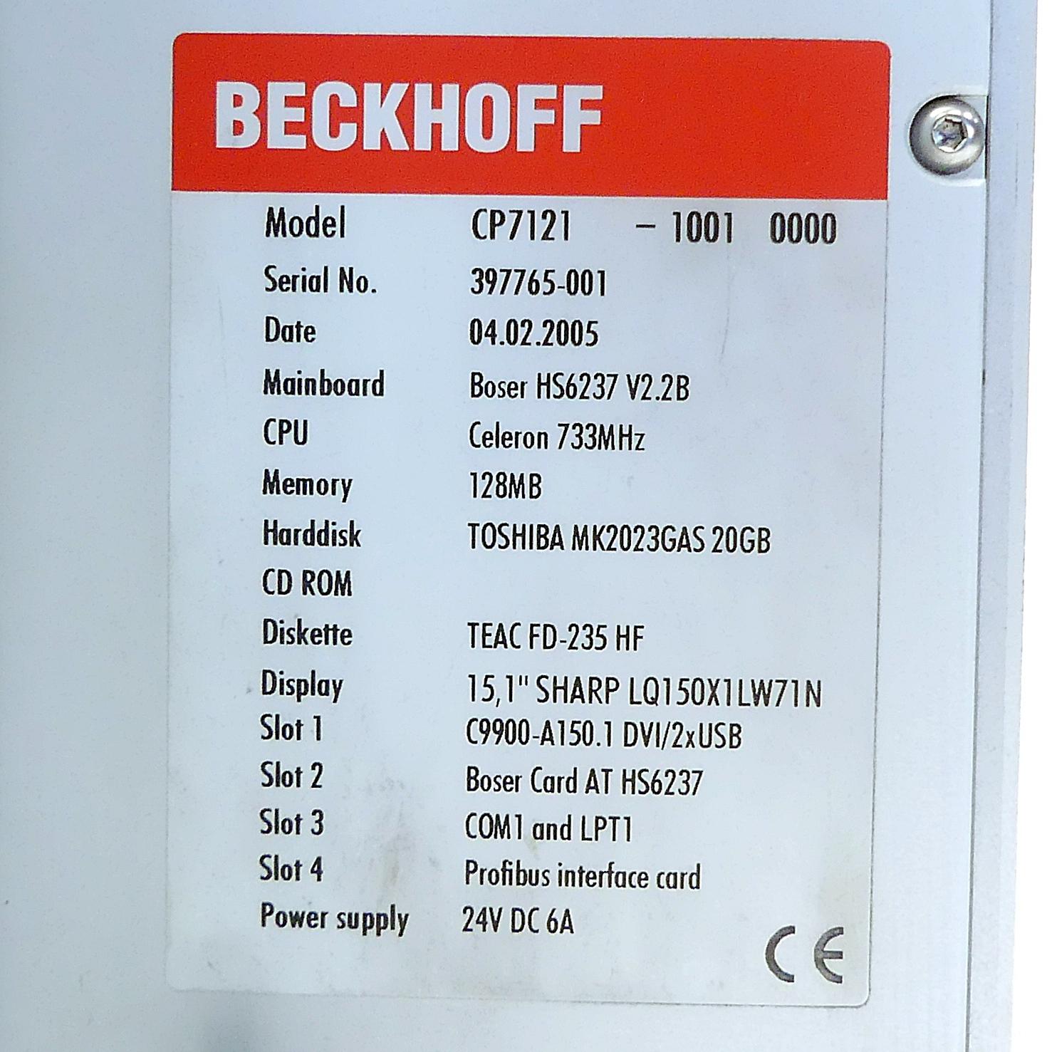 Produktfoto 2 von BECKHOFF Panel Pc CP7121