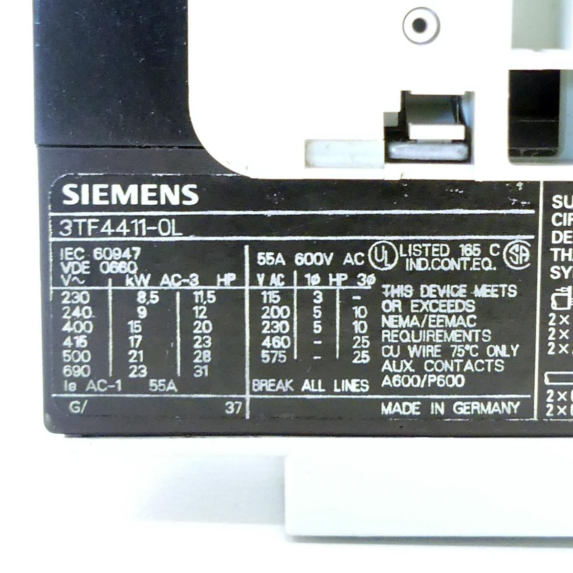 Produktfoto 2 von SIEMENS Leistungsschütz