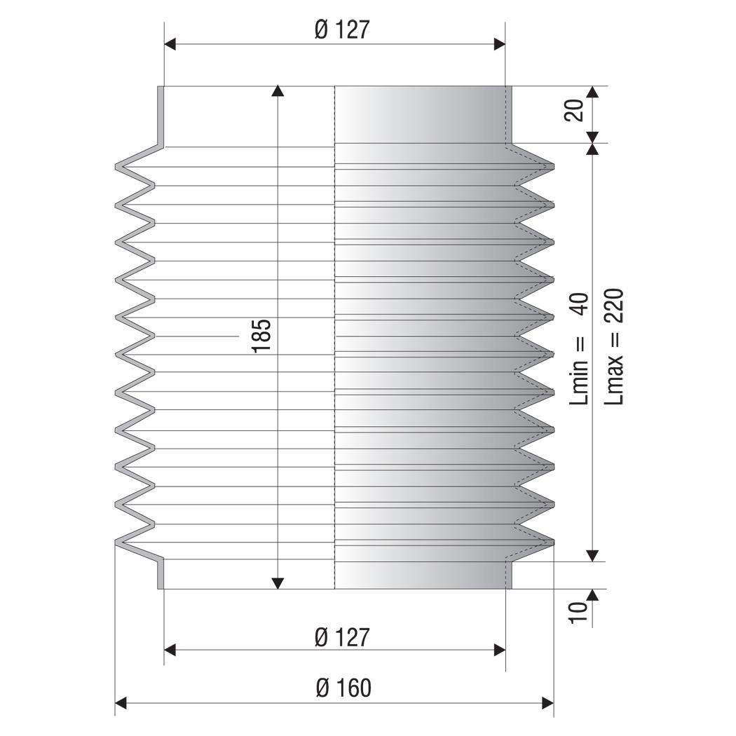 Produktfoto 2 von Faltenbalg F-1204-NBR