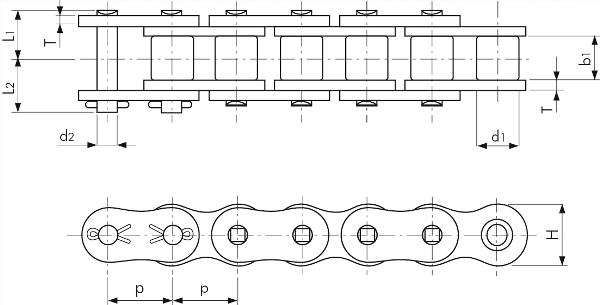 Produktfoto 2 von 454L-RS100-HT-1 TSUBAKI ANSI gekröpftes Glied