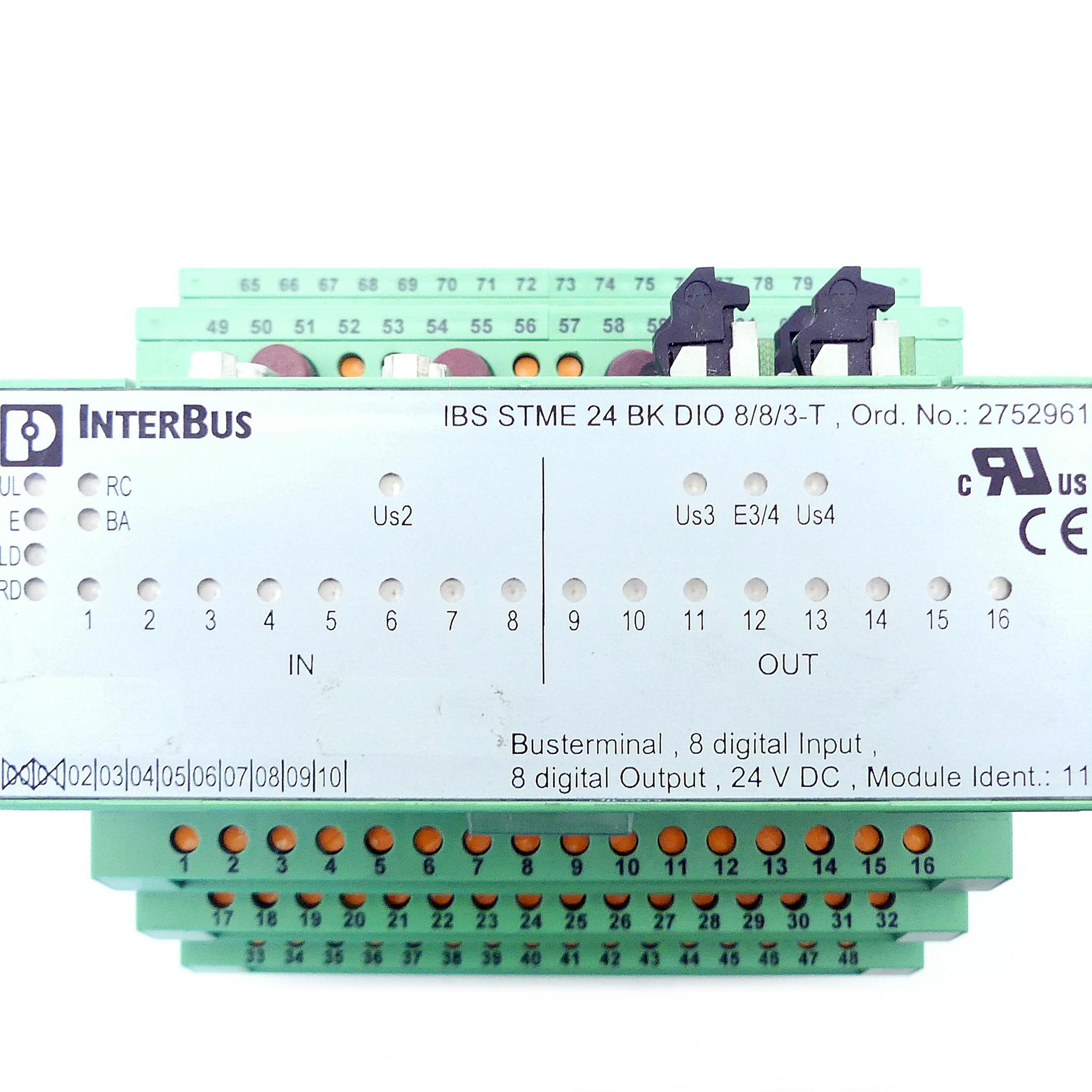 Produktfoto 2 von PHOENIX CONTACT Modul IBS ST ZF 24 BK Dio 8/8/3-T + IBS STME 24 BK DIO 8/8/3-T