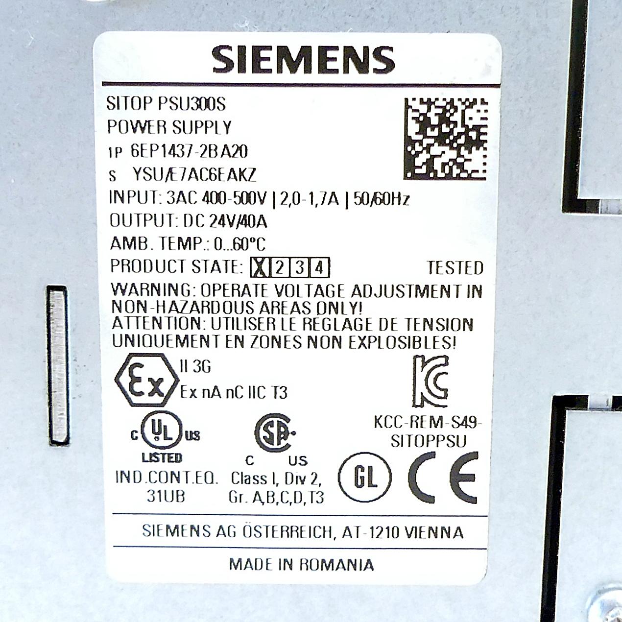 Produktfoto 2 von SIEMENS Stromversorgungseinheit SITOP PSU300S